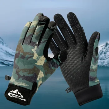   1 пара перчаток для зимней рыбалки 3 пальца без пальцев перчатки нескользящие водонепроницаемые теплые зимние перчатки для рыбалки, велоспорта, бега