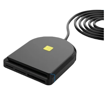  1 шт. Портативный удобный считыватель смарт-карт Черный USB Многофункциональный считыватель смарт-карт SIM/SD/TF/IC