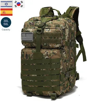  1000D Нейлоновый тактический рюкзак для мужчин 30 л или 50 л На открытом воздухе Водонепроницаемая сумка Военный охотничий рюкзак Походный рюкзак для кемпинга