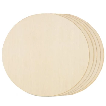  12 дюймов неполированный деревянный круг для рукоделия и украшения дома, 5 шт. заготовки деревянные круглые изделия ручной работы