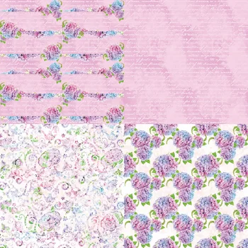  12 листов 6 дюймов розовый синий цветок скрапбукинг материал ручной учет фоновая бумага diy альбом бумага для скрапбукинга