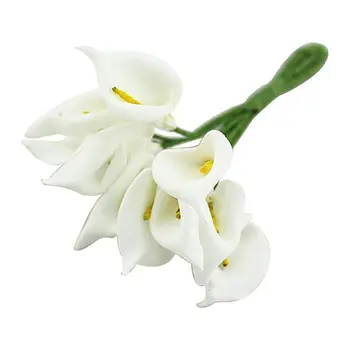  12Pcs Мини Калла Искусственный Цветок Букет Свадебное Украшение DIY Венок Подарок Белый