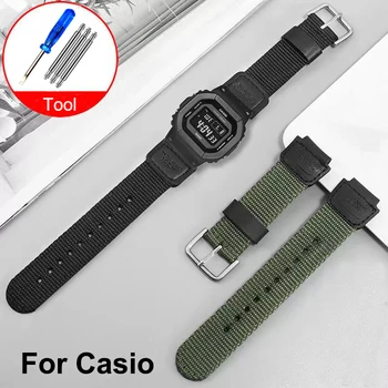  18 мм Нейлоновый ремешок для часов Casio W800H Черно-зеленый браслет SGW400 F91W F84 F105/108/A158/168 AE1200/1300