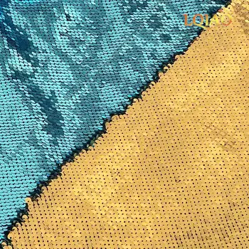  2 Yard Turuqoise Gold Ткань с пайетками Flip Up Mermaid Shimmer Двусторонняя ткань с пайетками Многоцветный двухлицевой тон от The Yard DIY