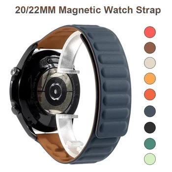  20 мм 22 мм ремешок для Samsung Galaxy watch 4 5 pro active 2 Gear S3 Магнитная петля силиконовый браслет correa HUAWEI GT 2 3 Pro band