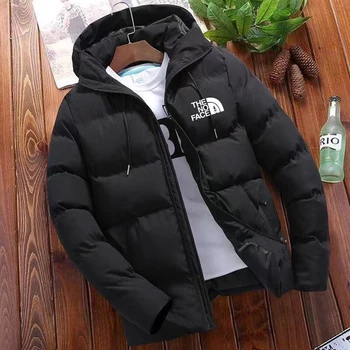  2024 Новая зимняя куртка, мужская стоячий воротник, теплый пуховик, уличная мода, повседневный бренд, внешняя мужская парка, пальто