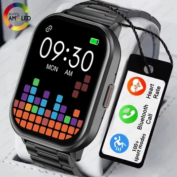  2024 Новинка для умных часов Xiaomi Мужчины Женщины Bluetooth Вызов Сердечный ритм Кислород Кровь Кислород Голосовой помощник 100+спортивный мужчина Умные часы + коробка