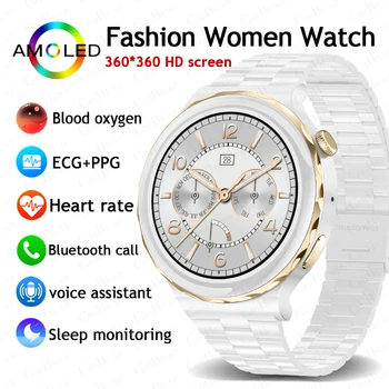  2024 Новые умные часы Женские пользовательские циферблаты Мониторинг здоровья Женский спортивный браслет ECG + PPG HD Bluetooth Calling Модные смарт-часы
