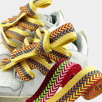  3 см ширина шнурков для обуви Прецизионное плетение плоских шнурков для кроссовок Трехцветный узор Шнурки для обуви Аксессуары для обуви унисекс