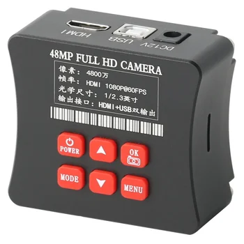  48MP 2K 1080P 60fps HDMI USB Промышленный видеомикроскоп Камера Зум 180X 300X 200X 500X C-Mount Lens PCB Пайка Ремонт телефона