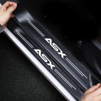  4Pcs Для Mitsubishi ASX 2010 2011 2012 2013 2014 2015 2016 2019 2020 2021 2022 Автомобильная дверная накладка на порог Наклейки из углеродного волокна