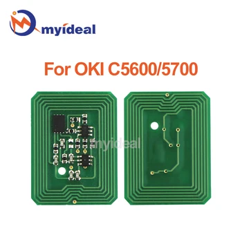  4PCS Чип тонера для OKI C5600 C5700 C 5600 5700 Остаточные чипы картриджа принтера