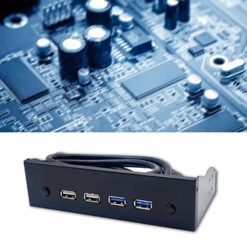  5,25-дюймовая передняя плата драйверов USB Портативная 19-контактная / 9-контактная для USB Концентратор USB 2.0 Передняя панель 4-портовое расширение CD-ROM