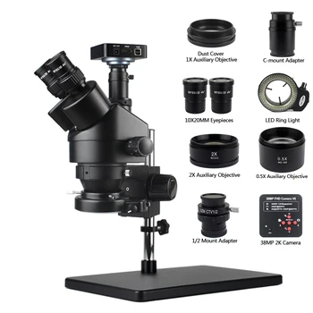  7X-45X Промышленный лабораторный одноочаговый тринокулярный стереомикроскоп и 56LED объектив HDMI Digita Камера Набор для ремонта печатных плат