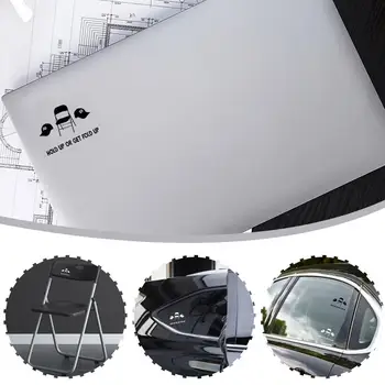  8 * 8 см Черный/белый Складные Стулья Наклейки Виниловые Водонепроницаемые Наклейки Для Windows Автомобили Ноутбуки Шлемы Почтовые ящики Бамперы Очки Z3X6