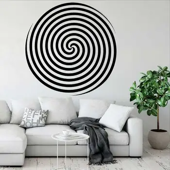  Circle Design Spiral Vision Наклейка на стену Гипнотический эффект Современный Стильный Офис Домашний Арт Декор Одеваться Виниловые Обои Наклейка H3