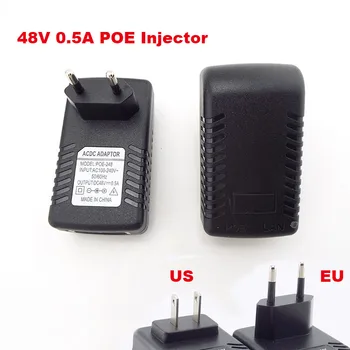  DC 48 В 0,5 А 24 Вт Poe Адаптер питания Poe Инжектор Переключатель для Wi-Fi Настенная вилка IP-камера Видеонаблюдение Вилка США / ЕС