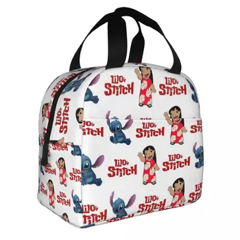  Disney Lilo & Stitch Изолированные сумки для ланча Большой контейнер для обеда Сумка-холодильник Сумка-тоут Ланч-бокс Школа Пикник Девочка Мальчик
