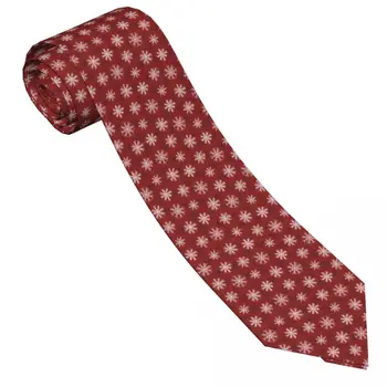  Doodle Snowflakes Tie Красный свадебный галстук на шею Ретро Повседневный галстук на шею для мужчин Принт Воротник Галстук Галстук Подарок на день рождения
