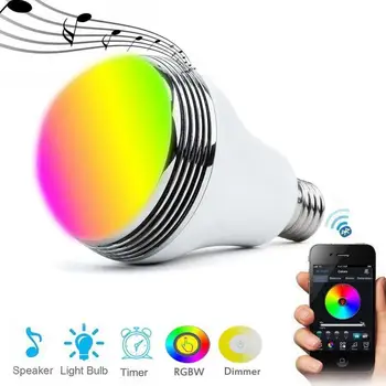  E27 Умная светодиодная лампа RGB Цветные музыкальные лампы Беспроводная 4.0 Управление музыкальным динамиком Таймер