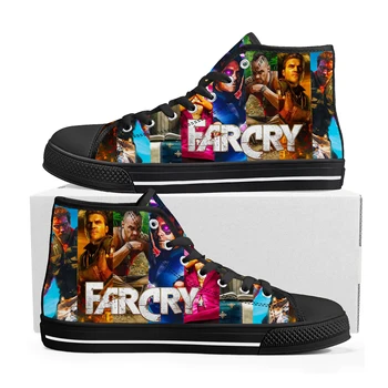  Far Cry Высокие Кроссовки Горячая Мультяшная Игра Мужская Женская Подросток Высокое Качество Холст Кроссовки Мода Изготовленная На Заказ Пара Обувь