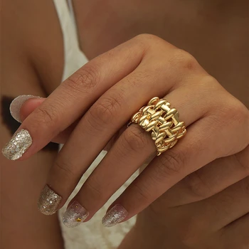  Fashion 18KGP Модное плетеное кольцо в стиле креста