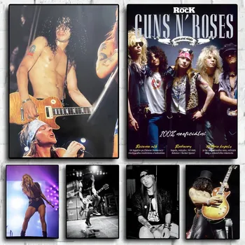  Guns N Roses Плакат Принты Настенная живопись Спальня Гостиная Наклейка на стену Офис Маленький