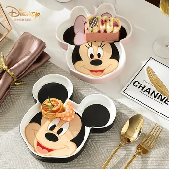  Kawaii Disney Аниме Хобби Микки Маус Минни Маус Посуда Творческая личность Керамическая домашняя сервировочная тарелка для завтрака