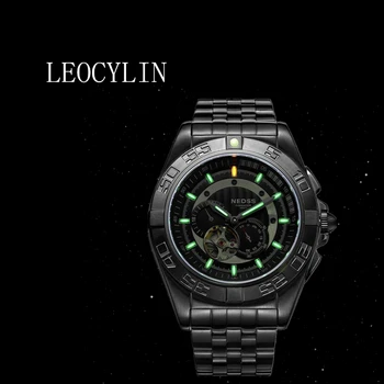  LEOCYLIN автоматические механические часы Водонепроницаемый светящийся сапфир Японский механизм Наручные часы Relogio Masculino