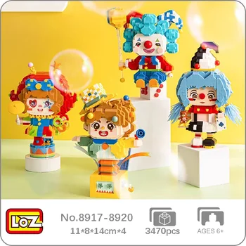  LOZ Парк развлечений Цирк Вечеринка Клоун Джокер Покер Воздушный шар Кукла Модель Мини Алмазные блоки Кирпичи Строительная игрушка для детей Без коробки