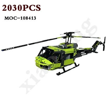  MOC-108413 42115 Bell UH-1 Вертолет Истребитель Строительные блоки 2030 шт. Детские строительные блоки Игрушки Рождественские подарки Подарки на день рождения