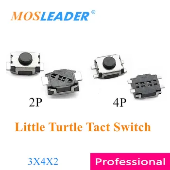  Mosleader 1000 шт. 3 * 4 * 2 3x4x2 Тактовый переключатель 2P 4P 2 Pin 4-контактный SMD Маленький переключатель Маленькая черепаха Микрокнопка Нет местоположения Объемная лента