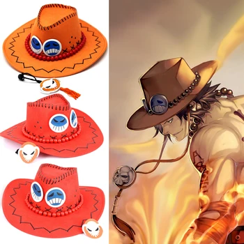  One Piece Аниме Portgas D Ace Шляпы Косплей Ковбой Кепка Для Мужчин Женщин Детей Пираты Кепки Шляпы Игрушки Для Детей Взрослые Подарки На День Рождения