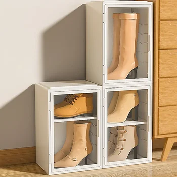  Ordic Style Длинная нога над коленом Ботильоны Ботильоны Коробка для обуви Модный и красивый пластиковый прозрачный шкаф для обуви