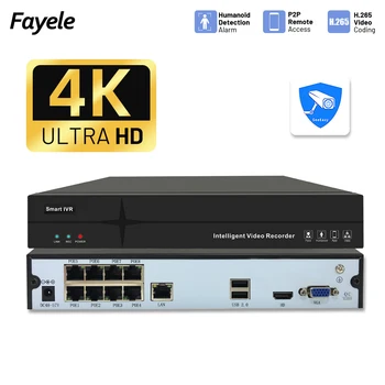  Super HD 8MP POE NVR 4K Видеорегистратор H.265 IP Сетевая система видеонаблюдения Обнаружение гуманоидов P2P RTSP 4CH 16CH IVR для видеонаблюдения