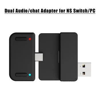  tpye c Bluetooth-совместимый передатчик 5.0 Аудиочат Адаптер для Nintendo Switch Поддержка Двойные наушники Режим ТВ Включить подставку