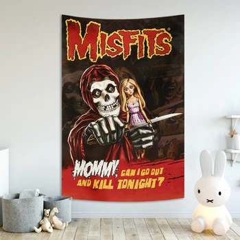  Американская панк-рок-группа Misfits Плакат Гобелен Баннер Флаг Богемный хиппи Общежитие украшено настенными холщовыми гобеленами