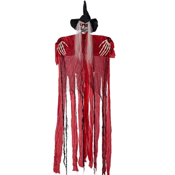  Анимированное украшение говорящей ведьмы, загорающееся для декора двора на Хэллоуин