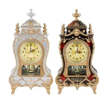  Антикварный европейский винтажный будильник с 12 музыкальными часами, настольные часы для украшения гостиной, секундомер для домашних часов