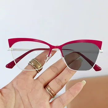  Бабочка Металлическая оправа для очков Фотохромные плоские очки могут быть превращены в солнцезащитные очки Универсальные очки Минималистичная цветовая схема