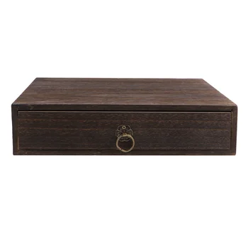   Винтажная деревянная настольная организационная коробка многослойный ящик типа для хранения ювелирных изделий пыленепроницаемый ящик для документов с ручкой