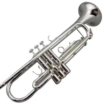  Высококачественная серебряная профессиональная труба си-бемоль, полностью серебряная, изготовленная из комфортного на ощупь и высококачественного тембра Труба Джазовый инструмент