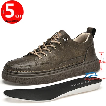  Деловые мужские кроссовки Кожаные стельки для увеличения высоты 5 см Регулируемые подъемники для обуви для мужчин Плюс размер 38-44 Лоферы
