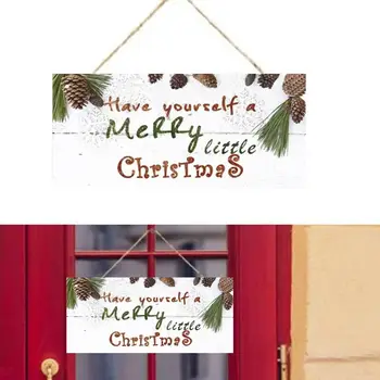  Деревянная дверная табличка Прочный Счастливого Рождества Знаки-напоминания Таблички Дверная табличка Дверная вешалка Примерочная