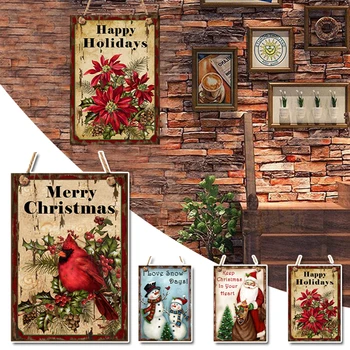  Деревянный мультяшный висячий знак на Рождество Стильный рождественский декоративный реквизит для настенной двери