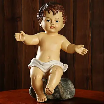  Детская религиозная фигурка из смолы Рождества Маленький Ребенок Кукла Иисуса На Рождество Церковь Дружба Подарок Ребенок Иисус Кукла Украшение