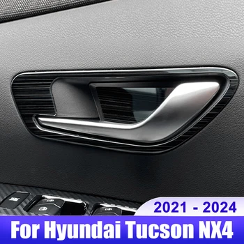  Для Hyundai Tucson NX4 2021 2022 2023 2024 Hybrid N Line Авто Внутренняя дверная ручка Крышка чаши Отделка Аксессуары из нержавеющей стали