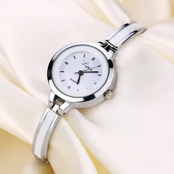  Женские модные наручные часы Простые кварцевые часы с круглым циферблатом для женщин Женские часы из сплава RelóGio Feminino