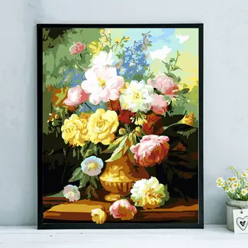  Картина маслом - ручная роспись красочная гостиная растение пейзаж цветок декоративная масляная живопись перилла и маргаритка