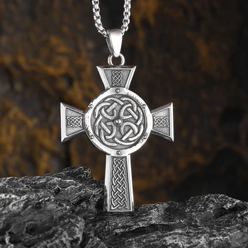  кельтский узел крест кулон ожерелье ирландский один, руна одина, мужские готические винтажные скандинавские амулеты, уникальный шарм, аксессуары для вечеринок для верховой езды